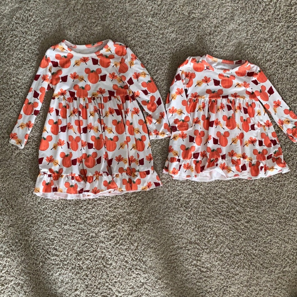 Mickey Pumpkin sister set 18m and 5t